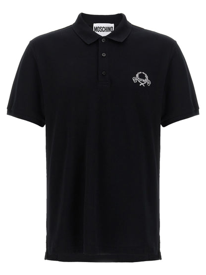 Polo Moschino en coton noir