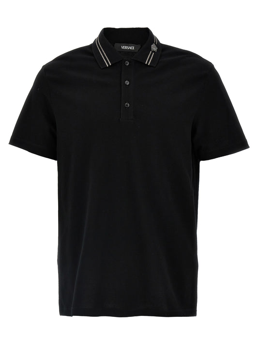 Polo Versace de algodón negro