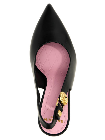 Zapatos de tacón de piel de becerro negros Balmain