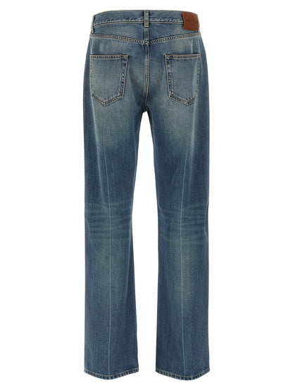 Alexander McQueen Jeans Rectos de Algodón Azules