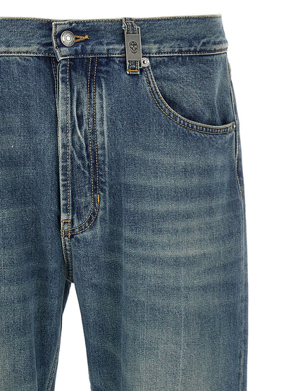 Alexander McQueen Jeans Rectos de Algodón Azules