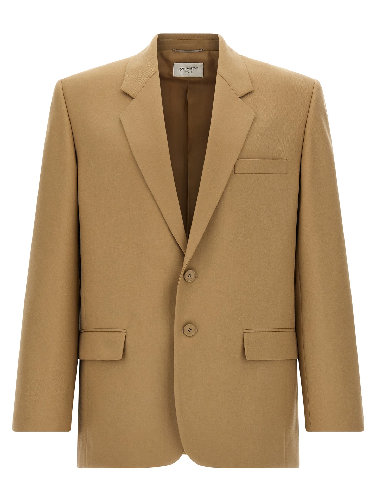 Blazer de lana beige de Saint Laurent