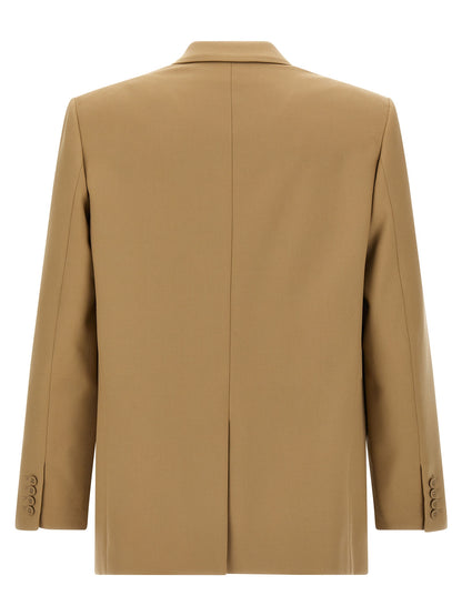 Blazer de lana beige de Saint Laurent