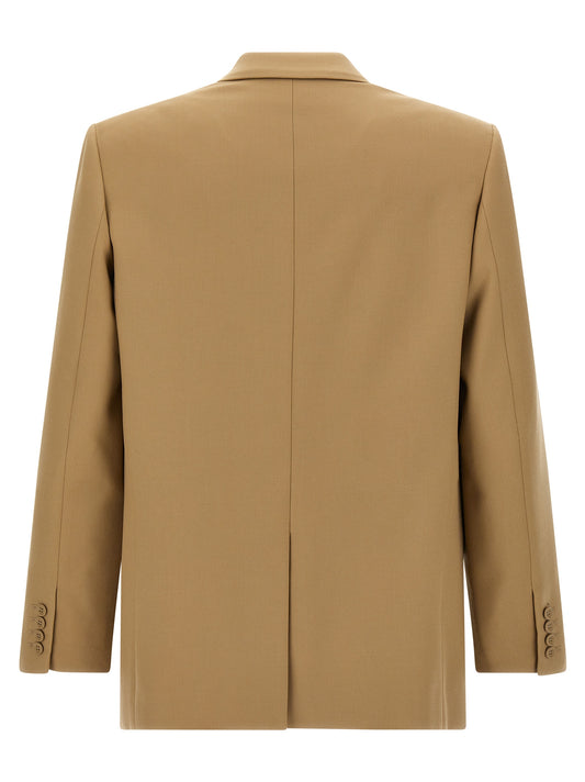 Blazer de lana beige de Saint Laurent