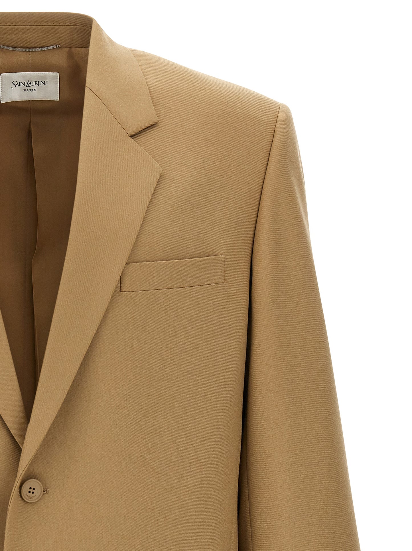 Blazer de lana beige de Saint Laurent
