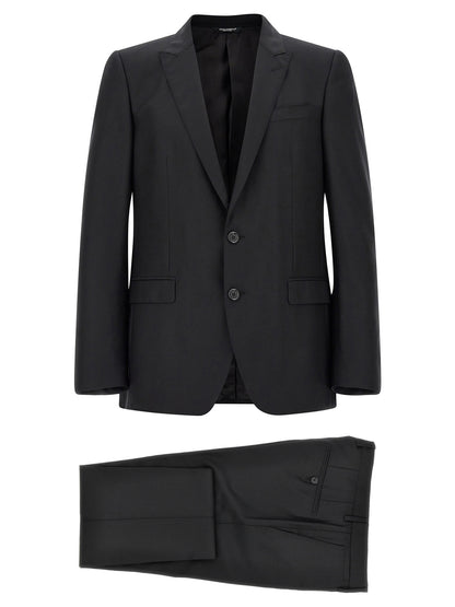 Costume deux-pièces en laine vierge noire modèle Martini Dolce & Gabbana