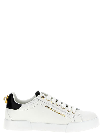 Dolce & Gabbana Bicolor Calfskin Low-Top Sneakers