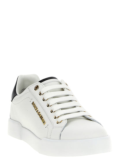 Dolce & Gabbana Bicolor Calfskin Low-Top Sneakers