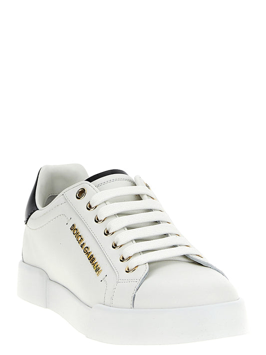 Dolce & Gabbana Bicolor Calfskin Low-Top Sneakers