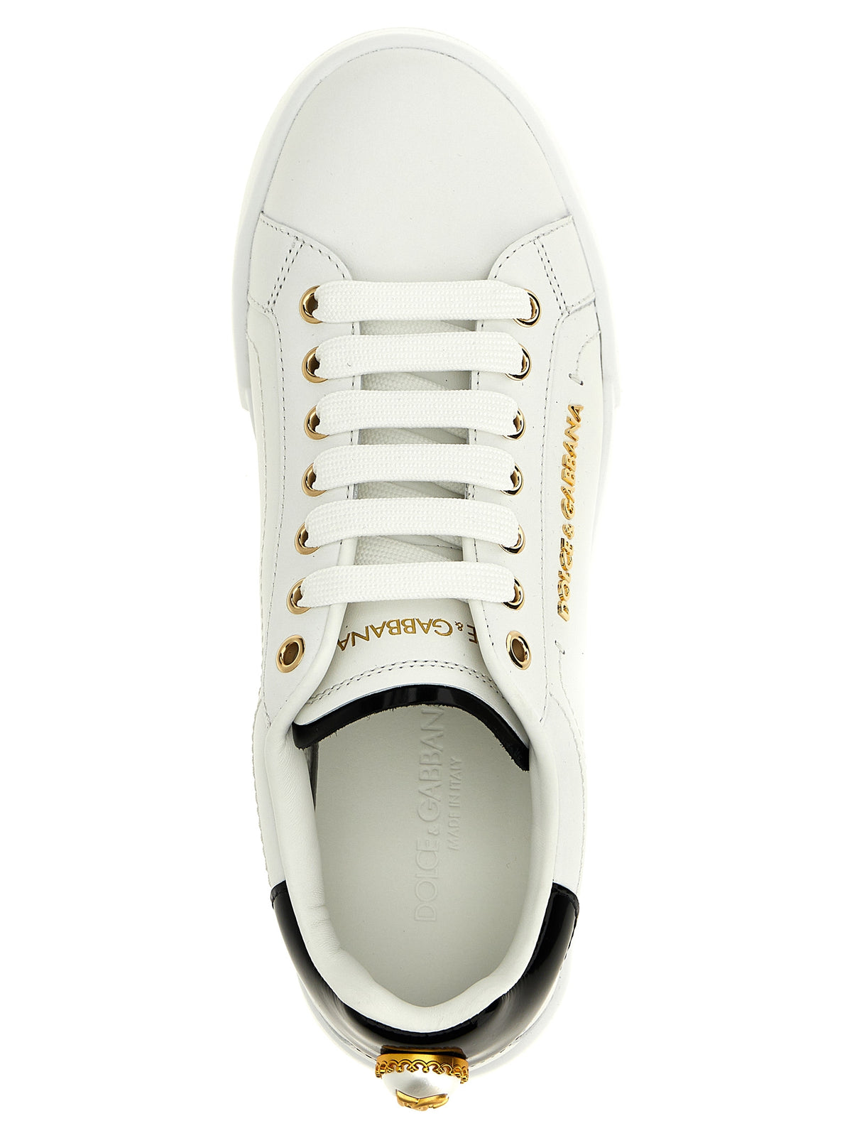 Dolce & Gabbana Bicolor Calfskin Low-Top Sneakers