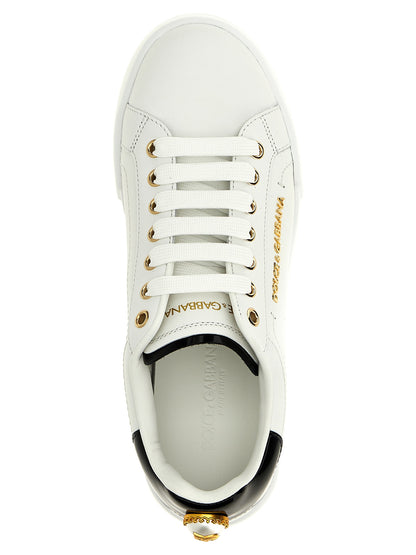 Dolce & Gabbana Bicolor Calfskin Low-Top Sneakers