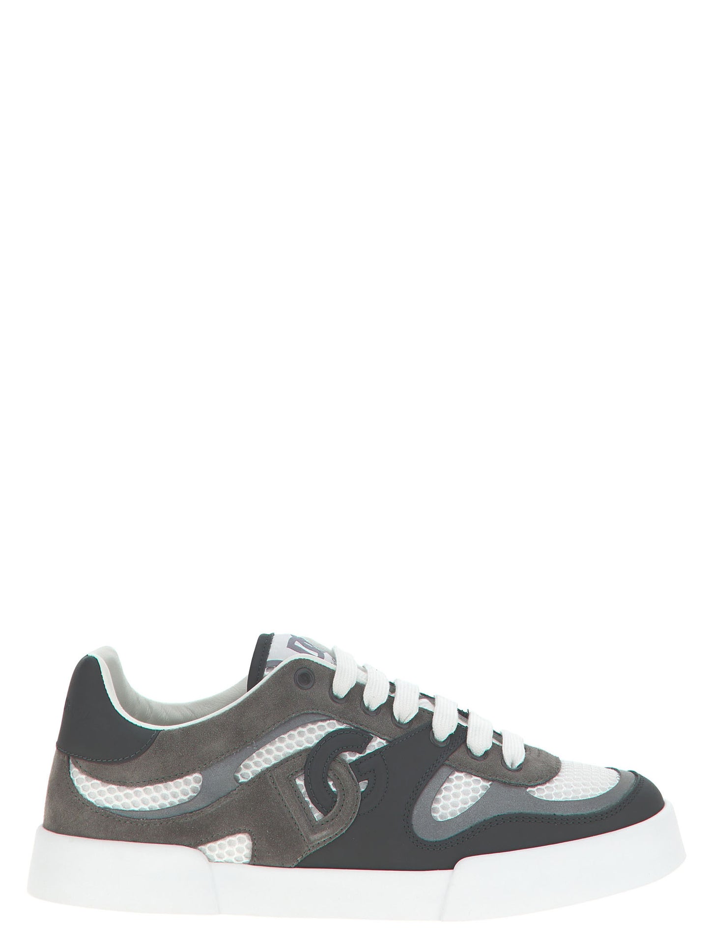 Dolce & Gabbana Zapatillas Deportivas De Cuero De Becerro Gris