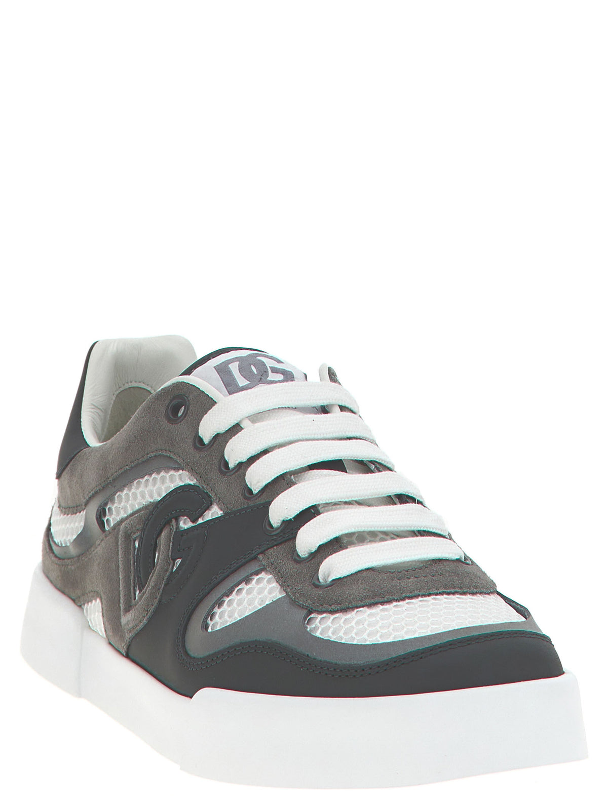 Dolce & Gabbana Zapatillas Deportivas De Cuero De Becerro Gris