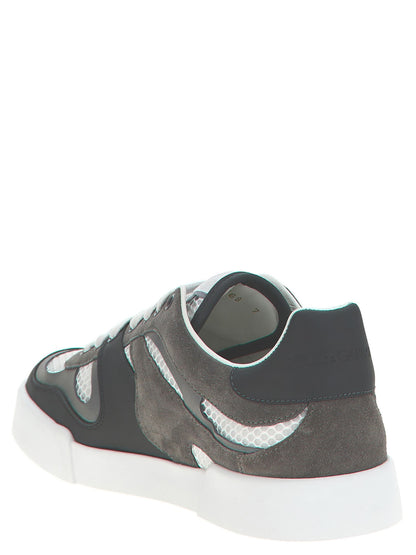 Dolce & Gabbana Zapatillas Deportivas De Cuero De Becerro Gris