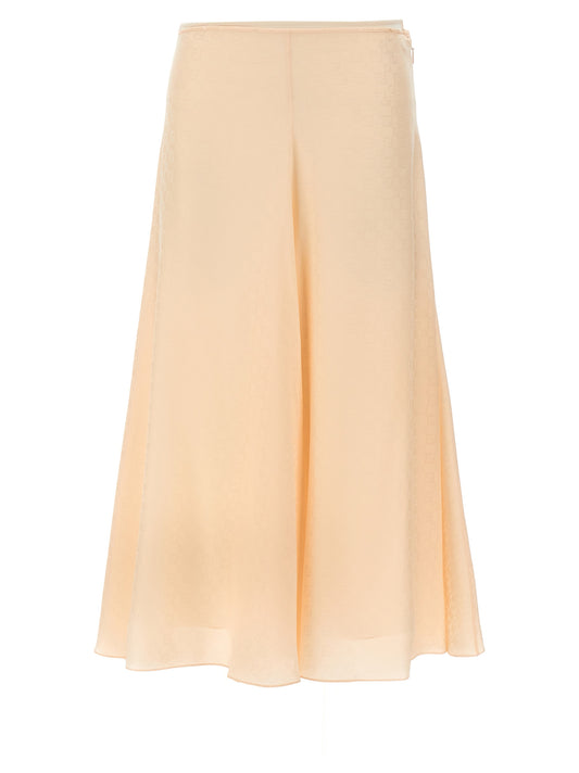 Falda Midi De Seda Multicolor Fendi Vestir Elegante