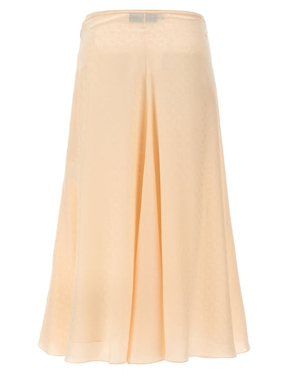 Falda Midi De Seda Multicolor Fendi Vestir Elegante