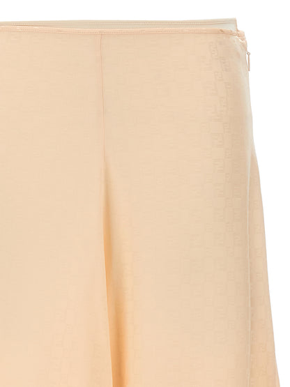 Falda Midi De Seda Multicolor Fendi Vestir Elegante
