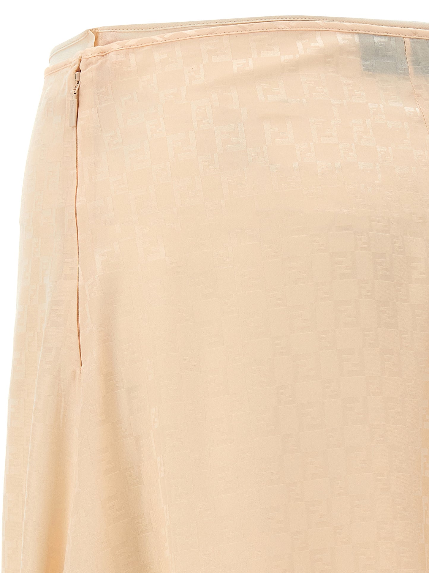 Falda Midi De Seda Multicolor Fendi Vestir Elegante