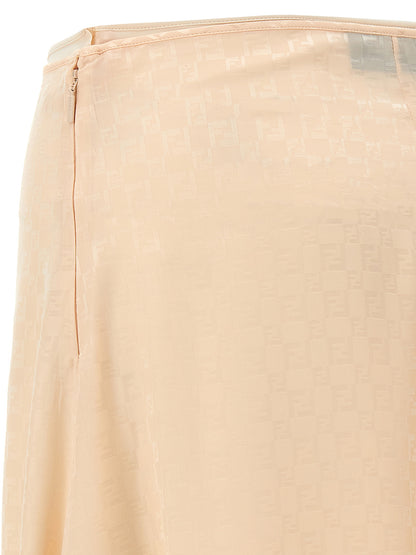 Falda Midi De Seda Multicolor Fendi Vestir Elegante