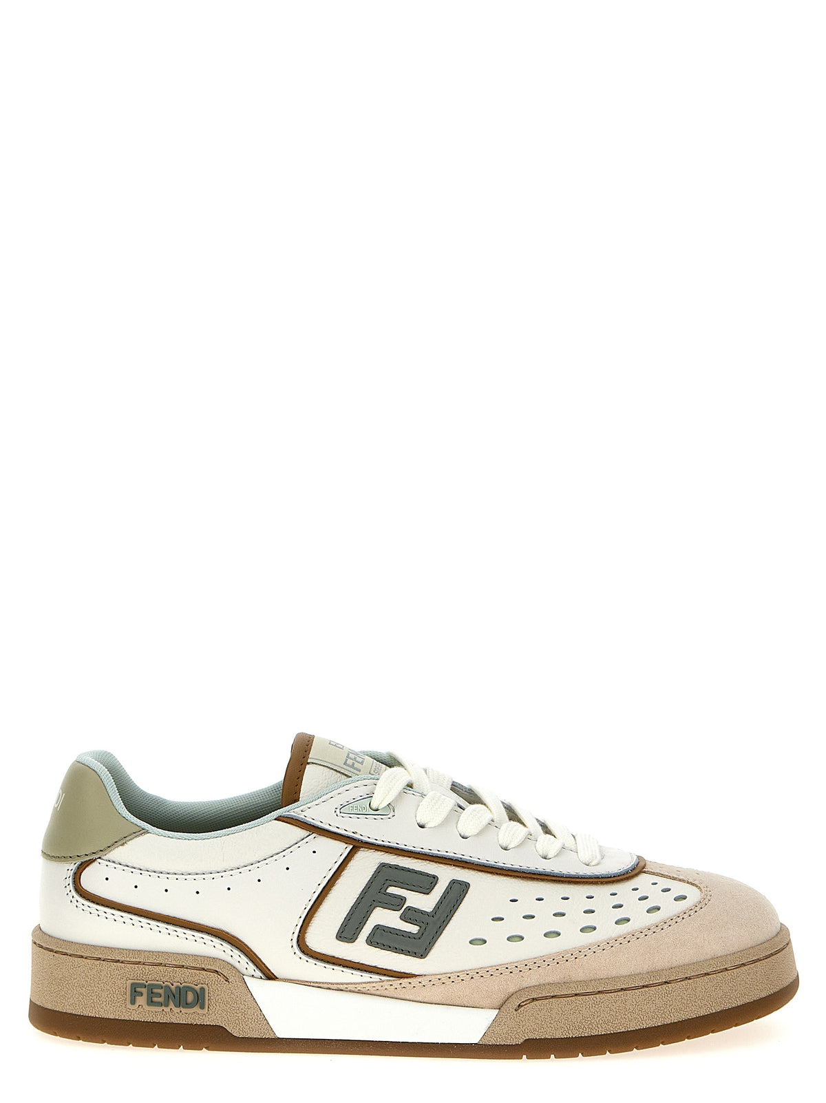 Baskets Fendi en Cuir Beige Style Urbain Moderne