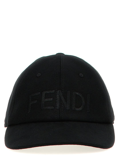 Gorra Fendi de algodón negra (gorra de béisbol)