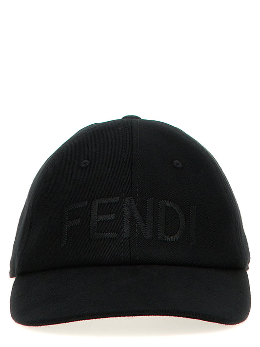 Gorra Fendi de algodón negra (gorra de béisbol)