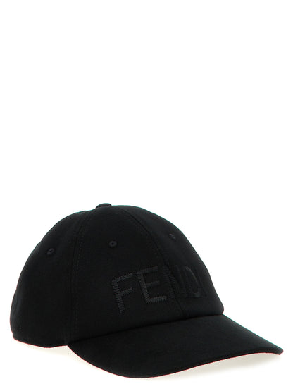Gorra Fendi de algodón negra (gorra de béisbol)
