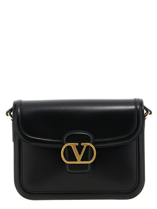 Bolso de hombro Valentino Garavani de piel de becerro negra