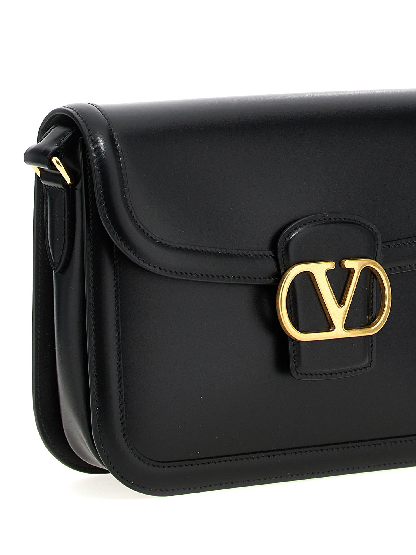 Bolso de hombro Valentino Garavani de piel de becerro negra
