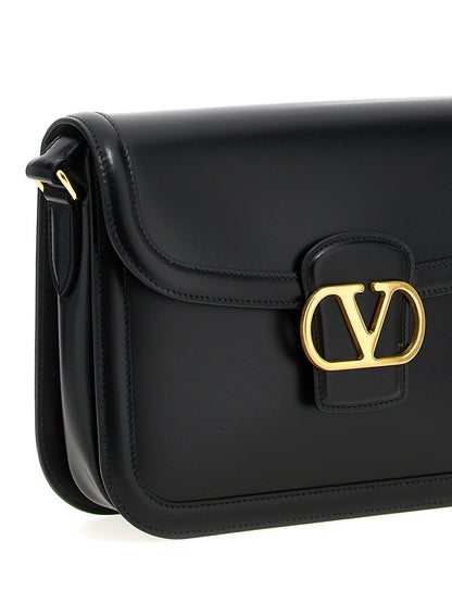 Bolso de hombro Valentino Garavani de piel de becerro negra