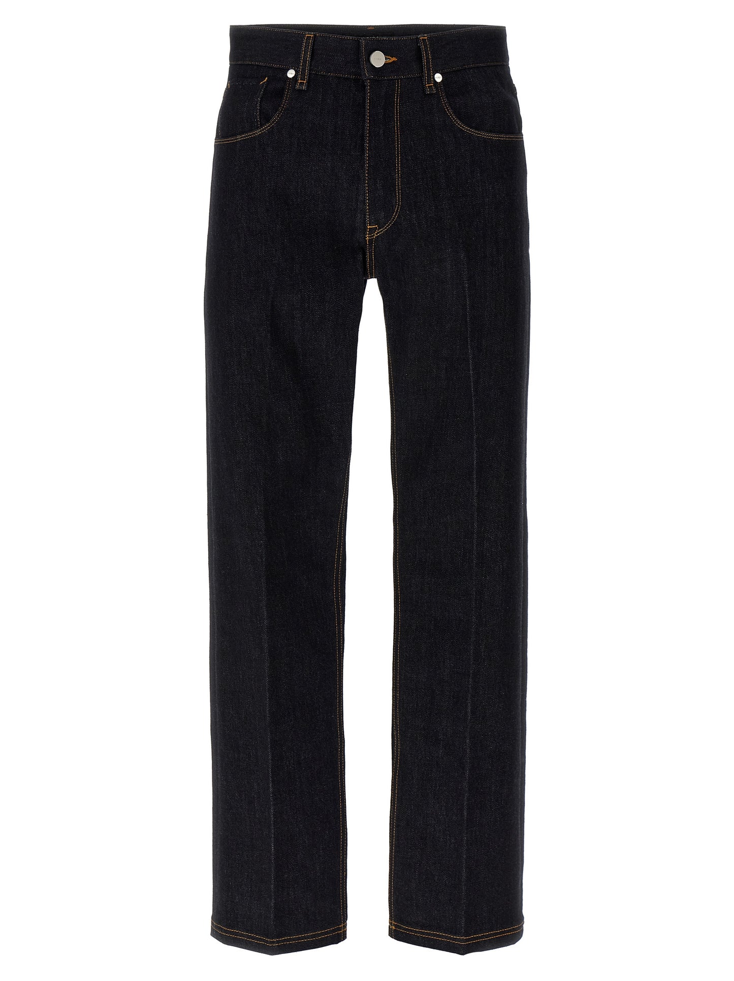 Vaqueros de pierna recta de algodón azul Fendi