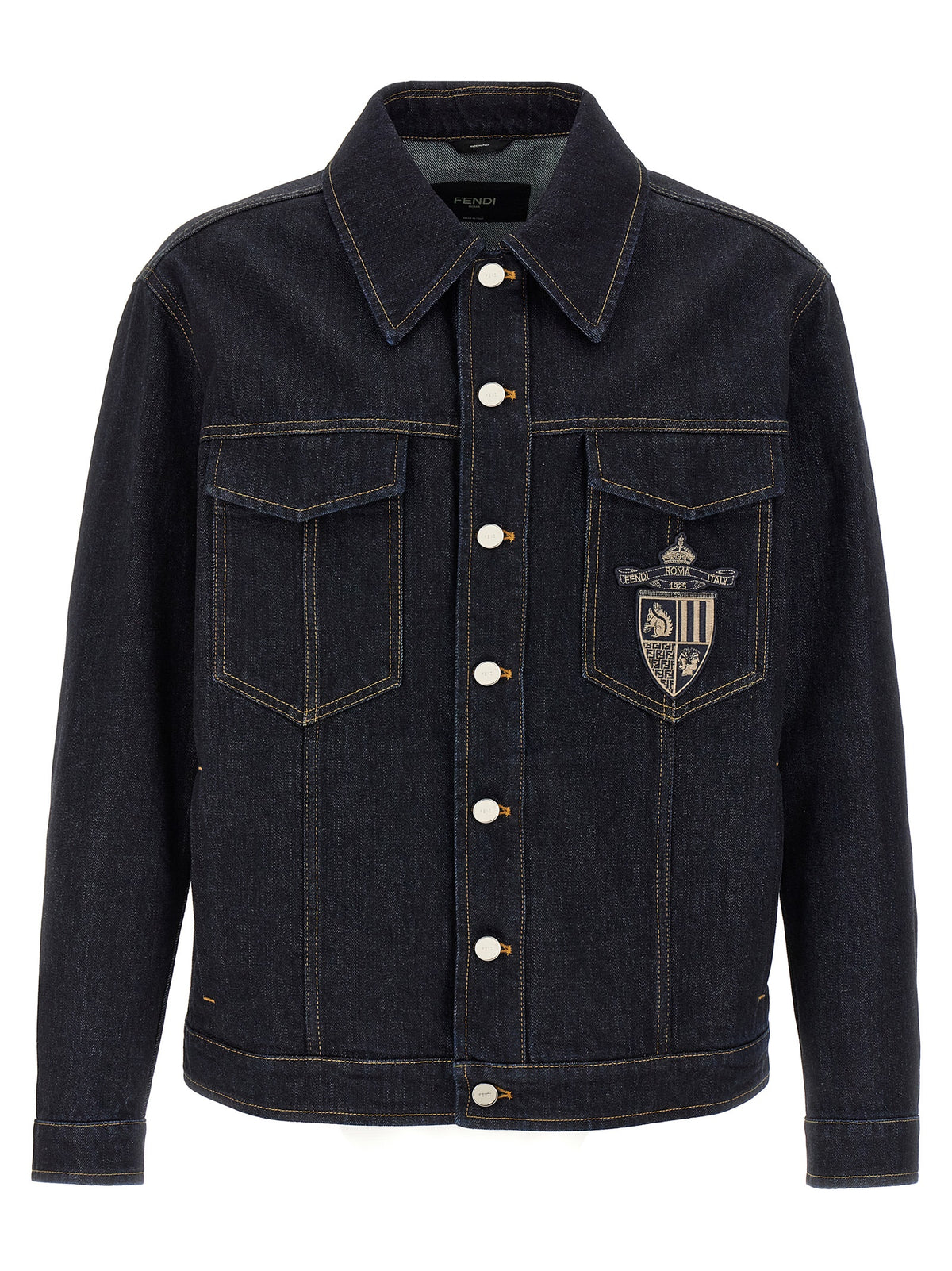 Chaqueta Vaquera De Denim De Algodón En Color Azul Fendi
