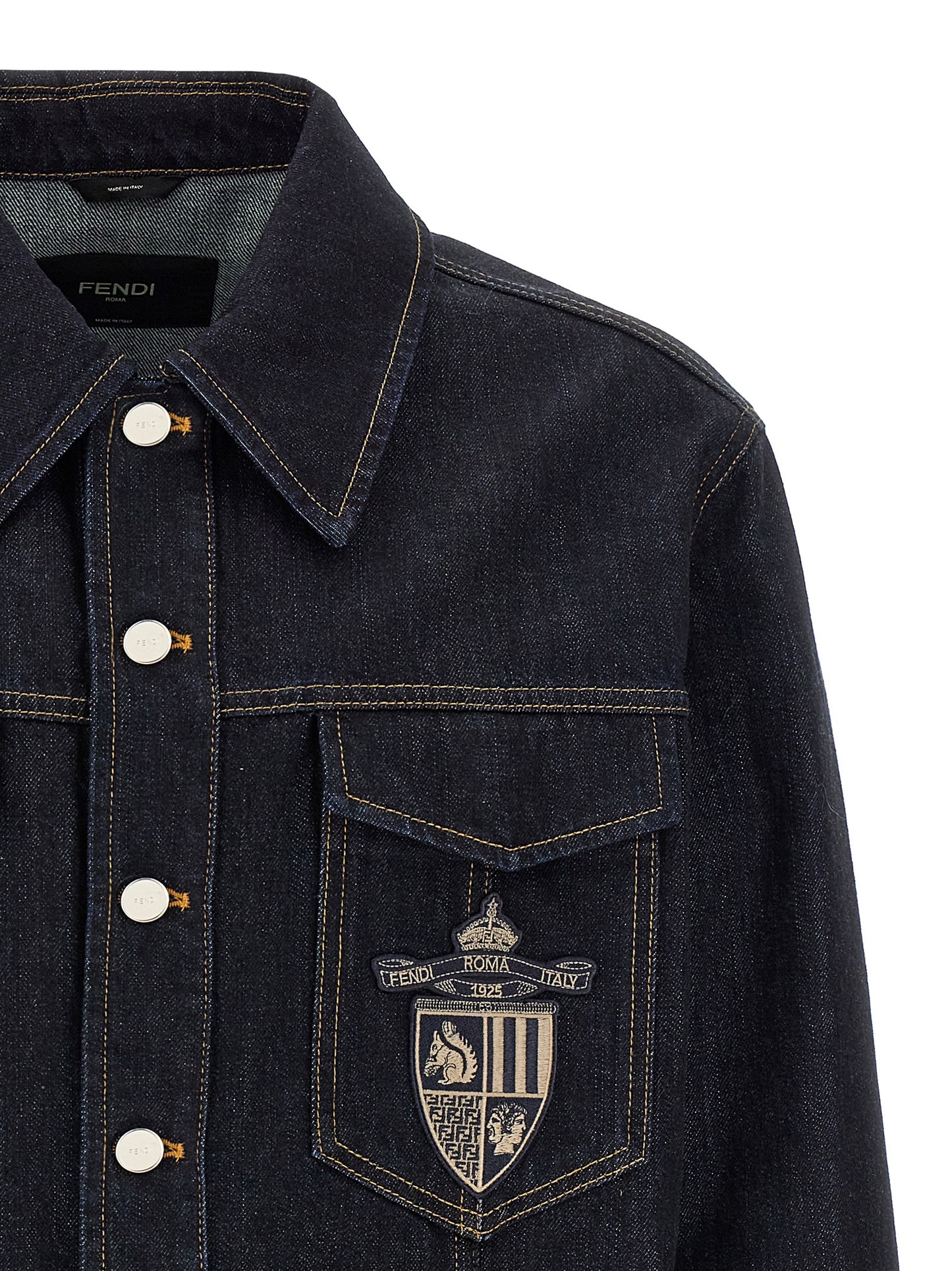 Chaqueta Vaquera De Denim De Algodón En Color Azul Fendi