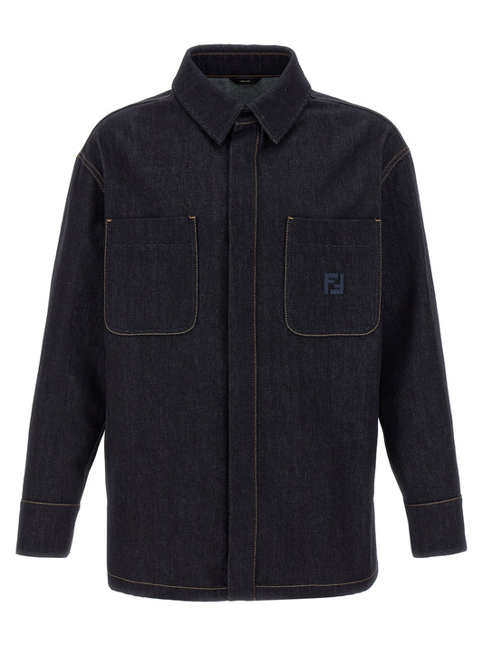 Chaqueta de mezclilla Fendi de algodón azul
