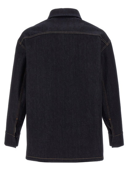 Chaqueta de mezclilla Fendi de algodón azul