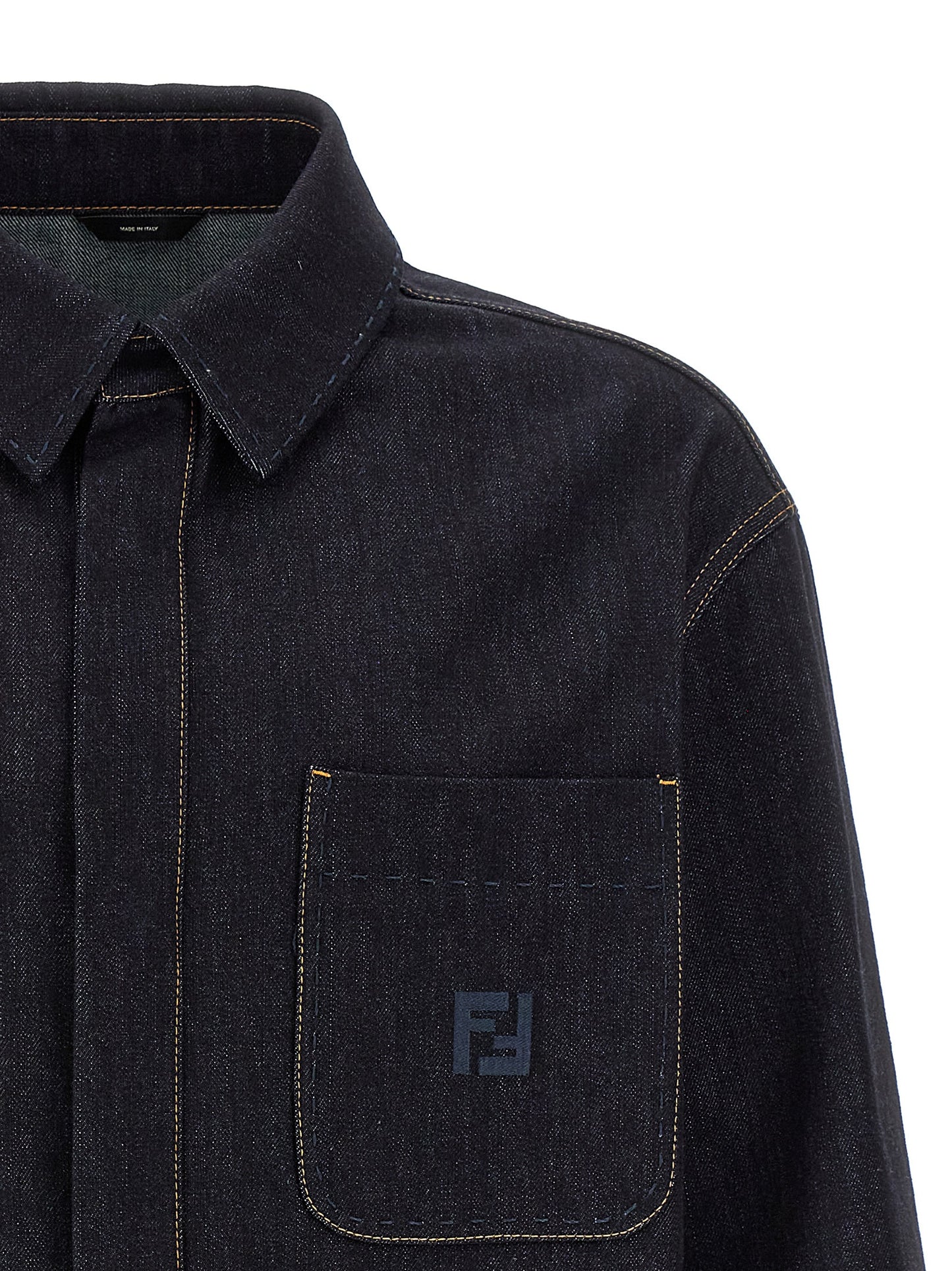 Chaqueta de mezclilla Fendi de algodón azul