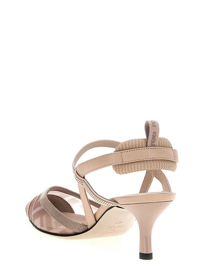 Zapatos de tacón medio Fendi de poliamida multicolor