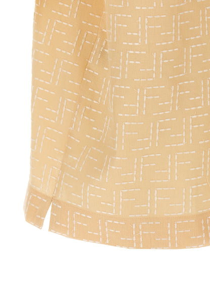 Blusa Fendi de lino beige