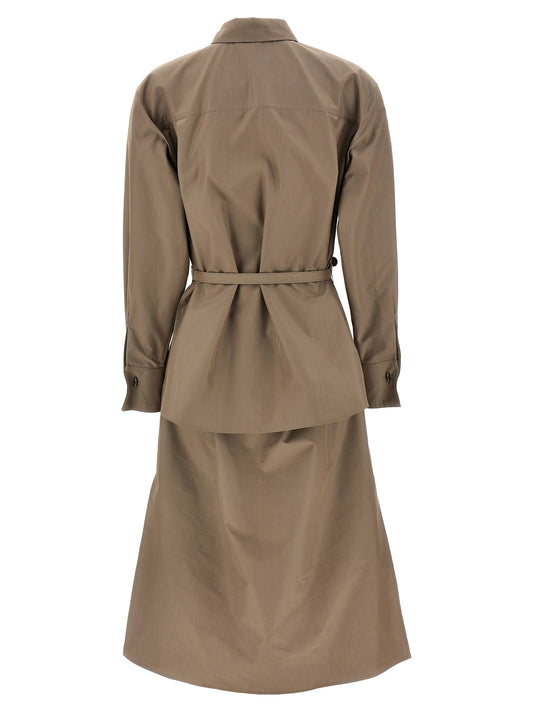 Vestido Midi Fendi De Algodón Gris Prenda Básica Cómoda