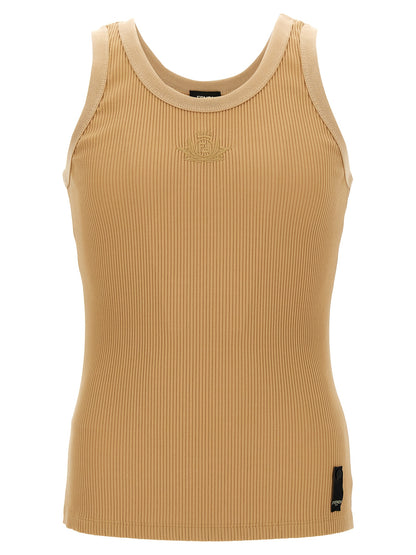 Fendi Tops sin mangas de poliamida beige