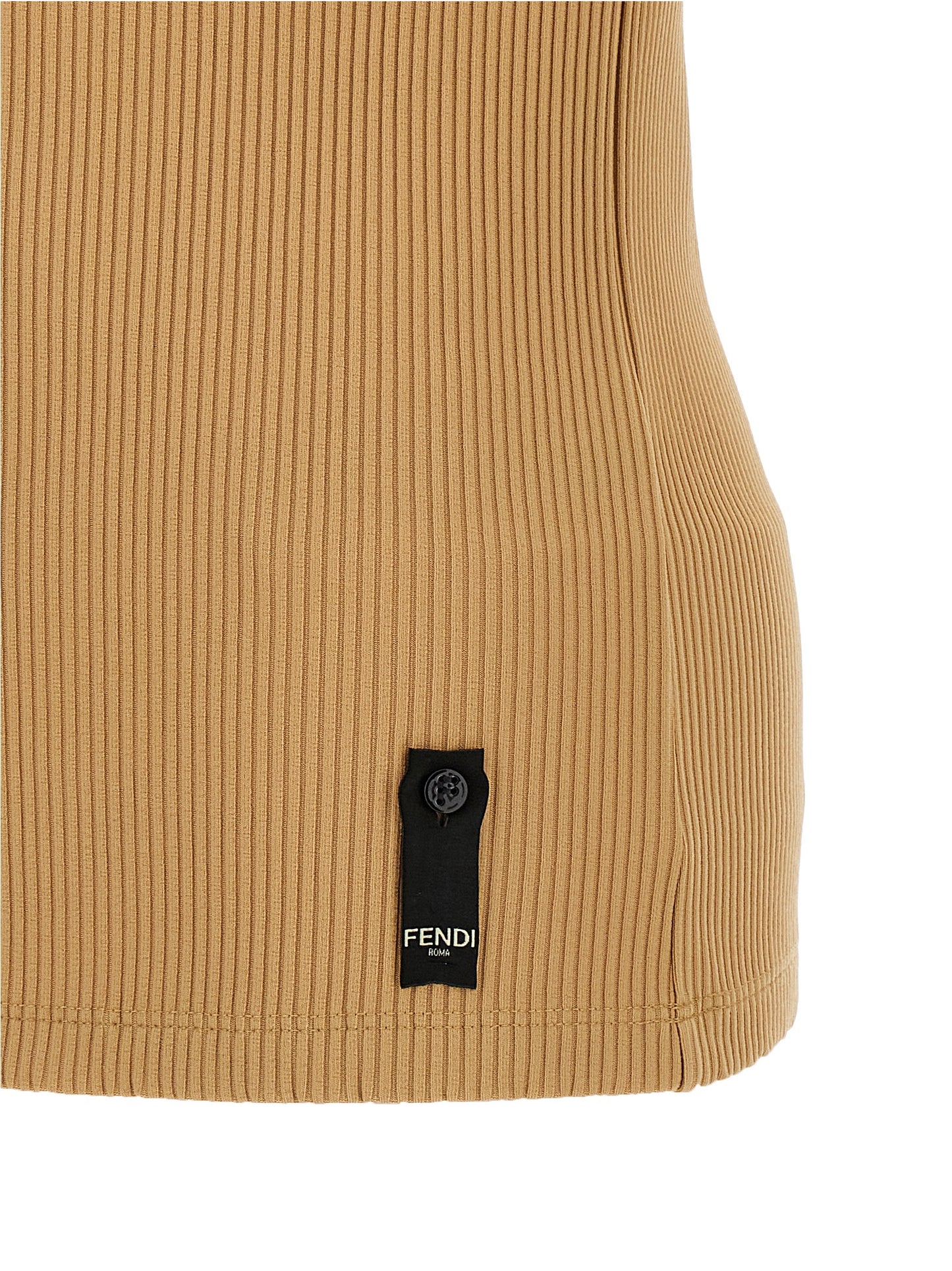 Fendi Tops sin mangas de poliamida beige