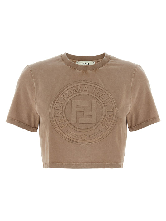 Camiseta Fendi de algodón marrón
