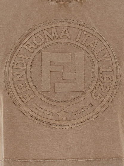 Camiseta Fendi de algodón marrón