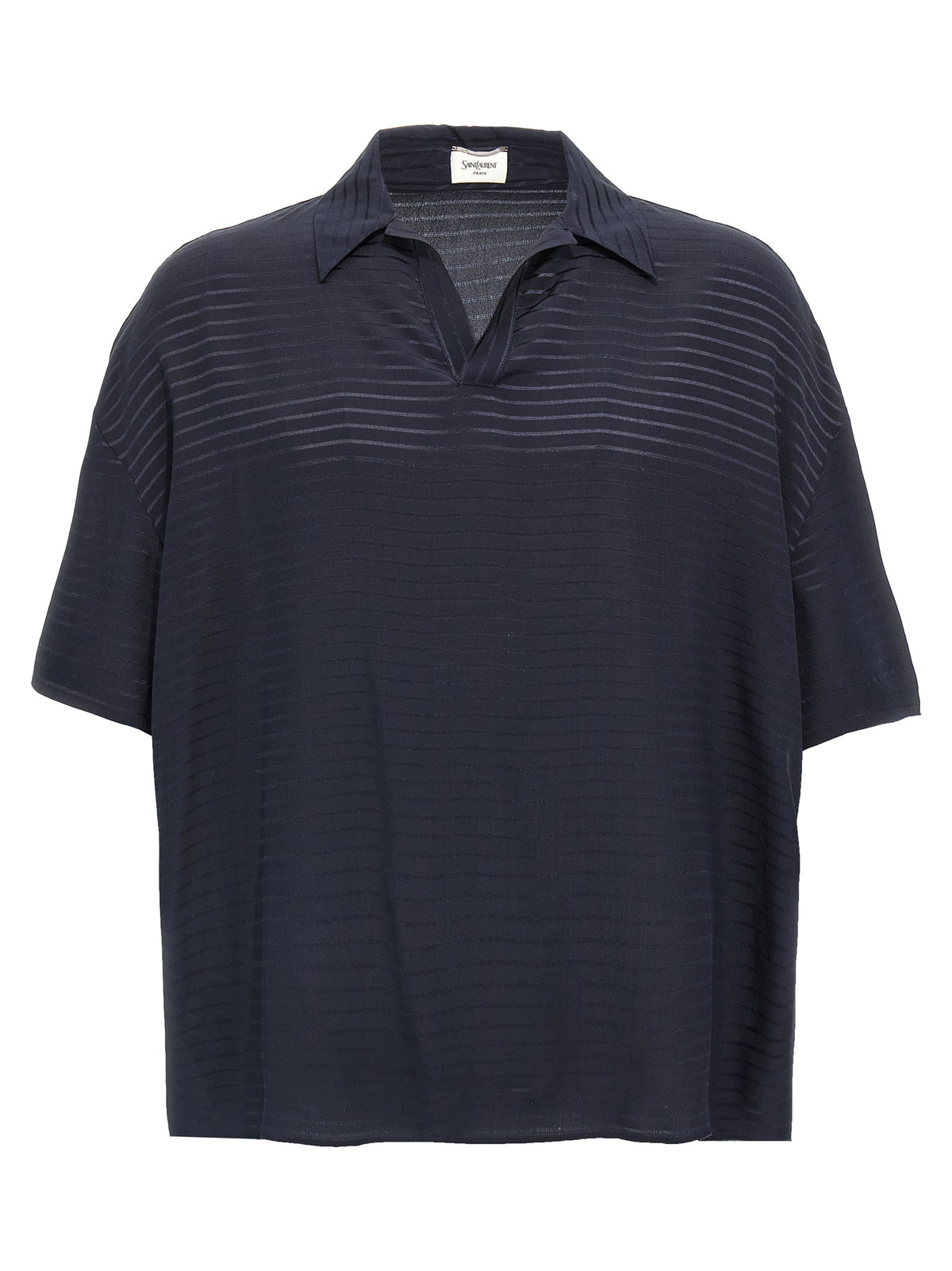Chemise polo en soie bleue Saint Laurent Vêtement de luxe