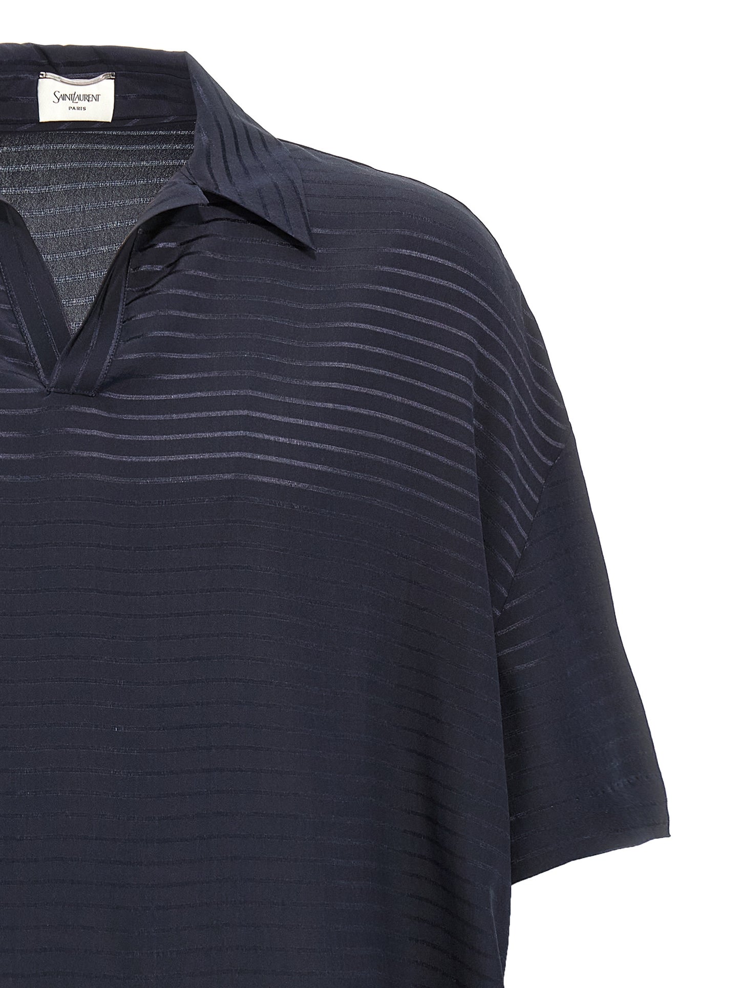 Chemise polo en soie bleue Saint Laurent Vêtement de luxe