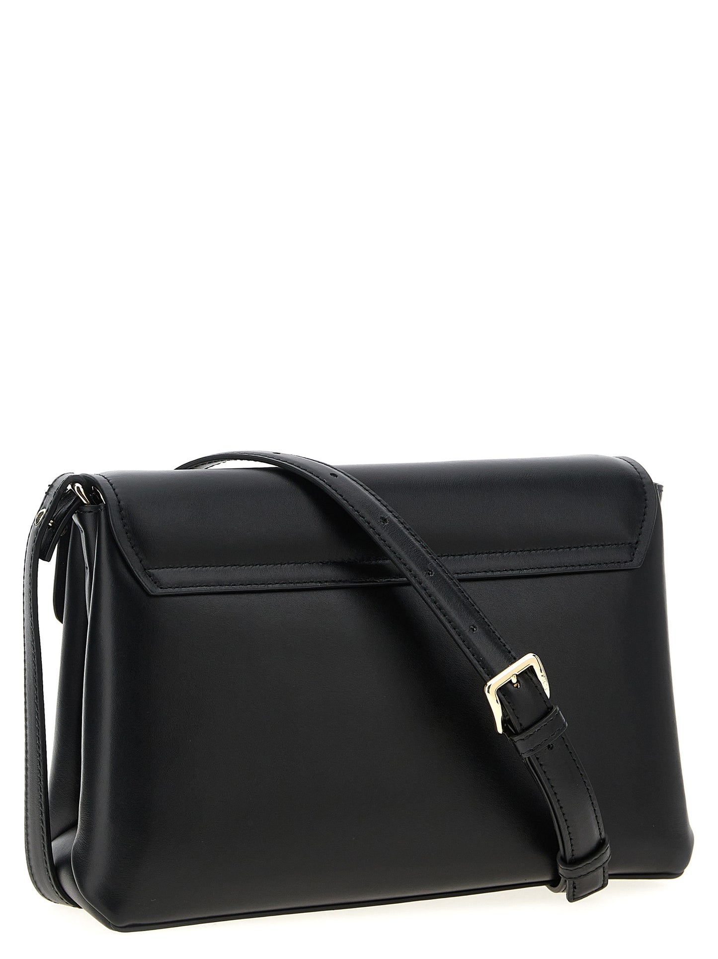 Bolso de hombro de cuero negro Furla