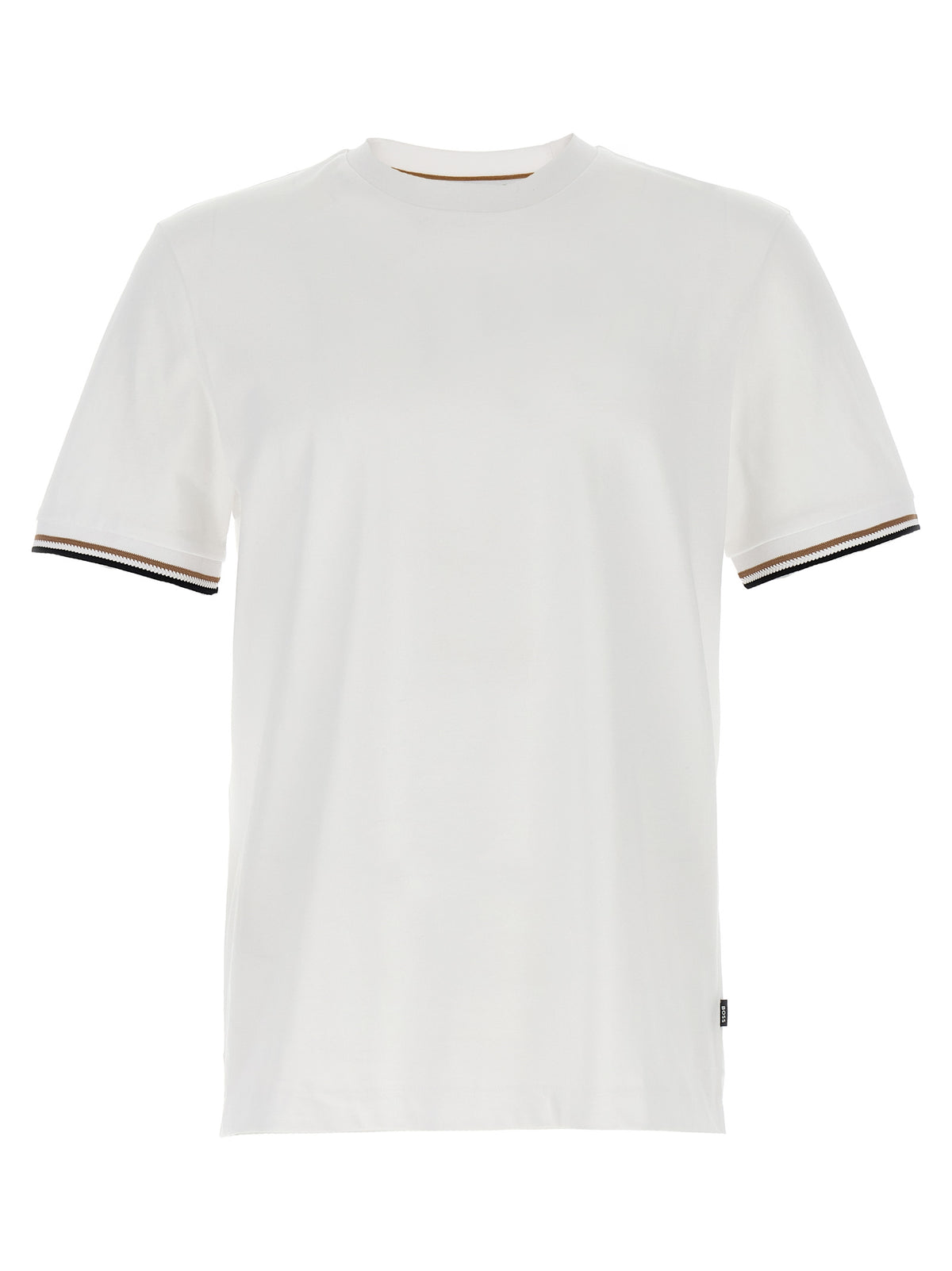 T-shirt Hugo Boss Thompson 04 Crochet en Manches de Coton Durable Blanc