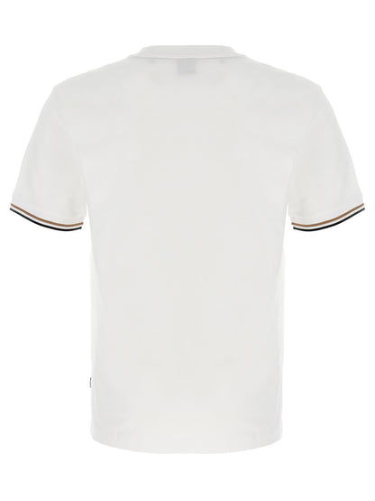 T-shirt Hugo Boss Thompson 04 Crochet en Manches de Coton Durable Blanc