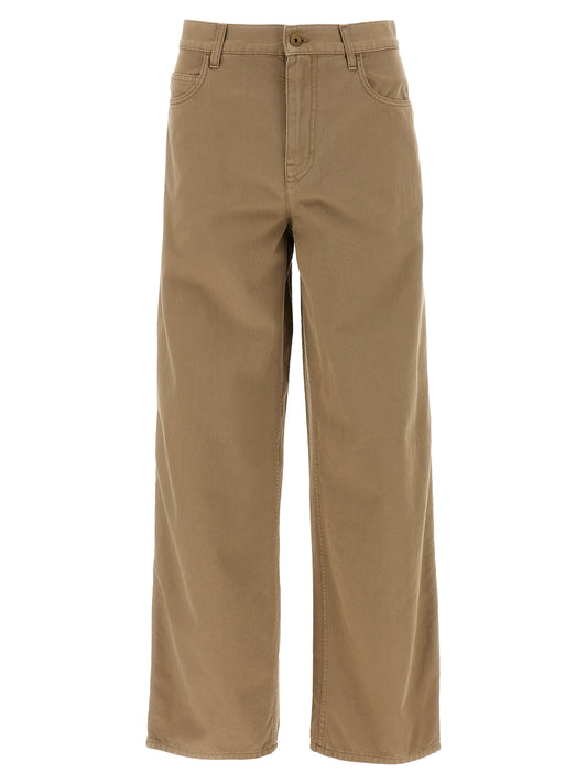 Pantalones informales de algodón beige Burberry