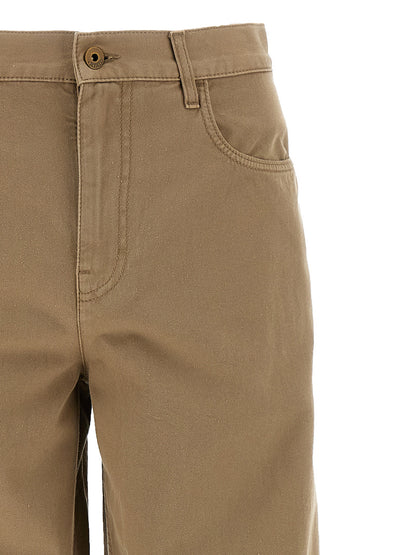 Pantalones informales de algodón beige Burberry